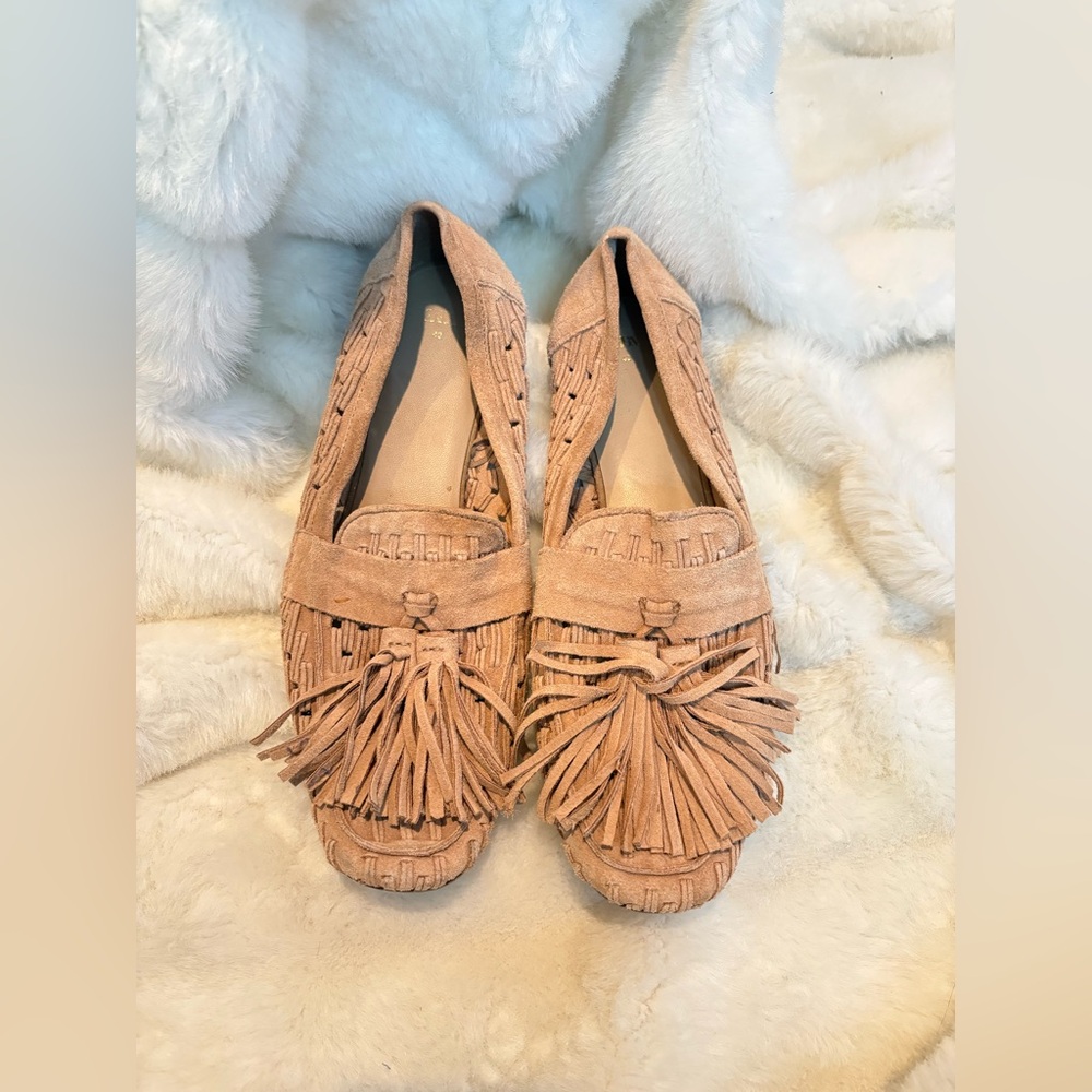 Zara Women's Tan Fringe Loafers